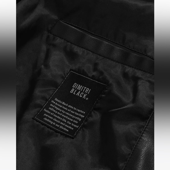 MUSINSA DIMITRI BLACK Korean Brand Authentic Washed Vegan Leather Jacket Black - Picture 7 of 15